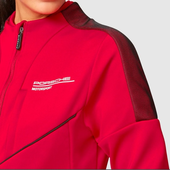 Porsche Motorsport Women's Softshell Red Jacket with black mesh - Picture 11 of 12